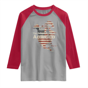 The New Trump Map Of USA Raglan Shirt Canada Greenland Gulf Of Mexico TS09 Sport Gray Red Print Your Wear