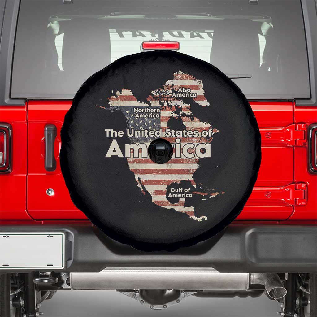 The New Trump Map Of USA Spare Tire Cover Canada Greenland Gulf Of Mexico TS09 Black Print Your Wear