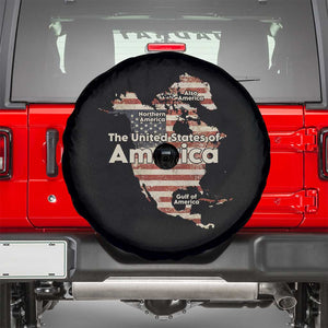 The New Trump Map Of USA Spare Tire Cover Canada Greenland Gulf Of Mexico TS09 Black Print Your Wear
