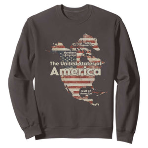 The New Trump Map Of USA Sweatshirt Canada Greenland Gulf Of Mexico TS09 Dark Chocolate Print Your Wear