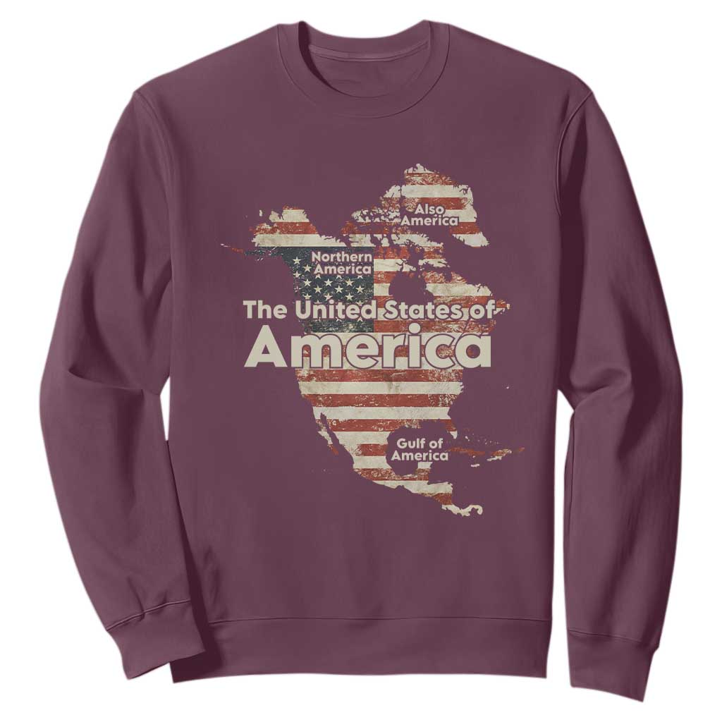 The New Trump Map Of USA Sweatshirt Canada Greenland Gulf Of Mexico TS09 Maroon Print Your Wear