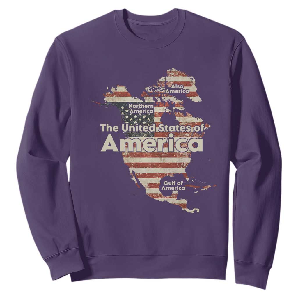 The New Trump Map Of USA Sweatshirt Canada Greenland Gulf Of Mexico TS09 Purple Print Your Wear