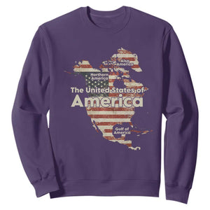The New Trump Map Of USA Sweatshirt Canada Greenland Gulf Of Mexico TS09 Purple Print Your Wear