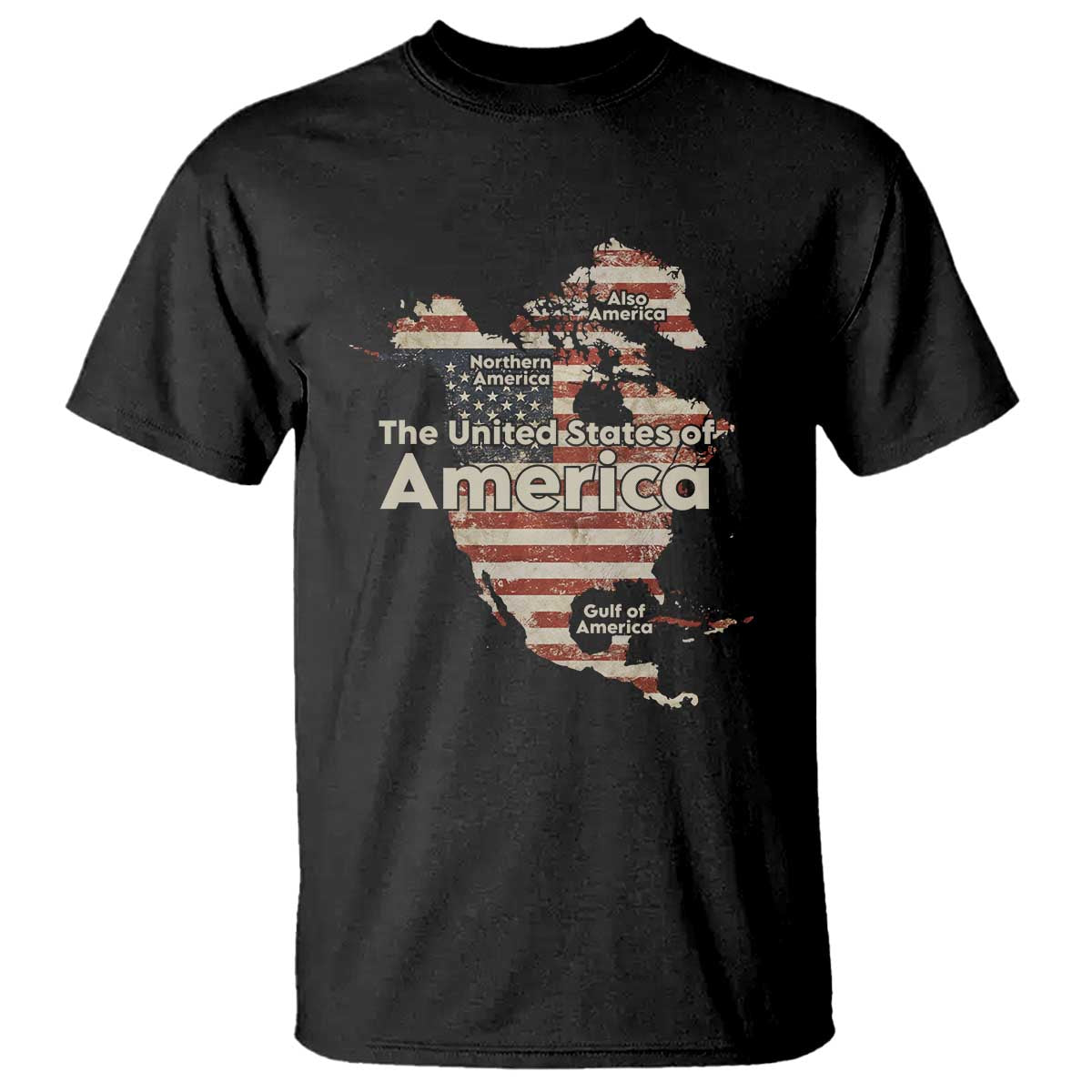 The New Trump Map Of USA T Shirt Canada Greenland Gulf Of Mexico TS09 Black Print Your Wear