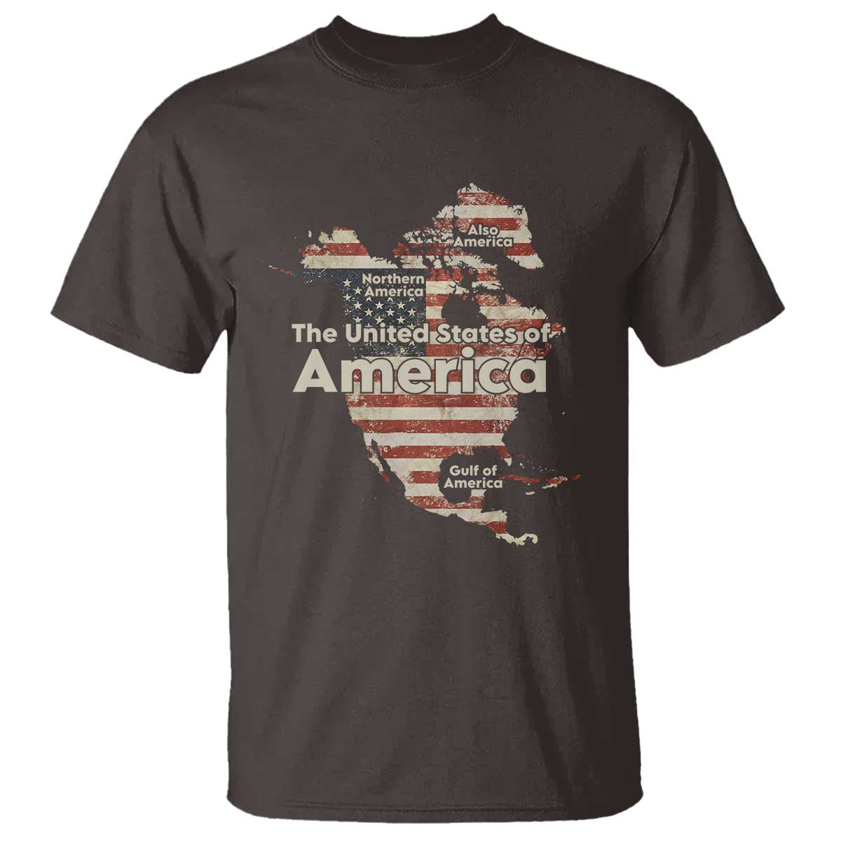 The New Trump Map Of USA T Shirt Canada Greenland Gulf Of Mexico TS09 Dark Chocolate Print Your Wear