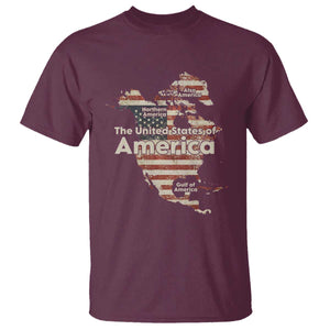 The New Trump Map Of USA T Shirt Canada Greenland Gulf Of Mexico TS09 Maroon Print Your Wear