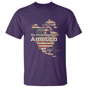 The New Trump Map Of USA T Shirt Canada Greenland Gulf Of Mexico TS09 Purple Print Your Wear