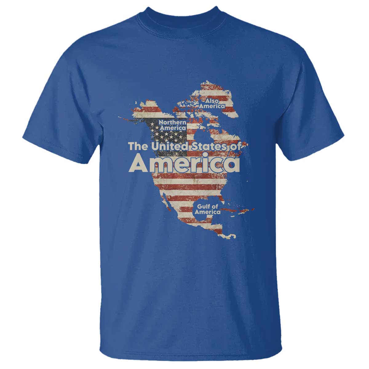 The New Trump Map Of USA T Shirt Canada Greenland Gulf Of Mexico TS09 Royal Blue Print Your Wear