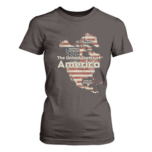 The New Trump Map Of USA T Shirt For Women Canada Greenland Gulf Of Mexico TS09 Dark Chocolate Print Your Wear