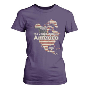 The New Trump Map Of USA T Shirt For Women Canada Greenland Gulf Of Mexico TS09 Purple Print Your Wear