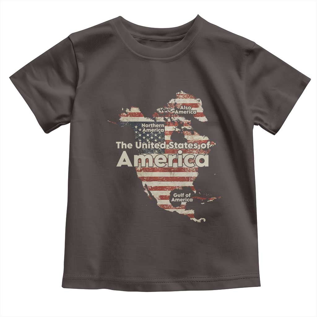 The New Trump Map Of USA Toddler T Shirt Canada Greenland Gulf Of Mexico TS09 Dark Chocolate Print Your Wear