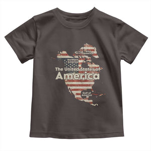 The New Trump Map Of USA Toddler T Shirt Canada Greenland Gulf Of Mexico TS09 Dark Chocolate Print Your Wear