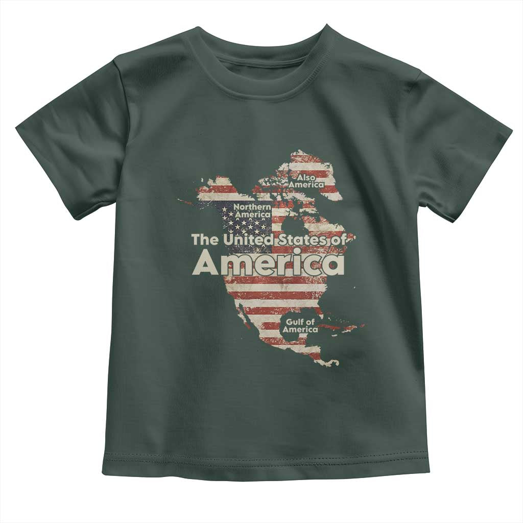 The New Trump Map Of USA Toddler T Shirt Canada Greenland Gulf Of Mexico TS09 Dark Forest Green Print Your Wear