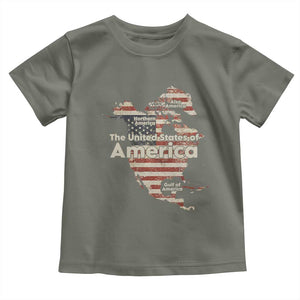 The New Trump Map Of USA Toddler T Shirt Canada Greenland Gulf Of Mexico TS09 Military Green Print Your Wear