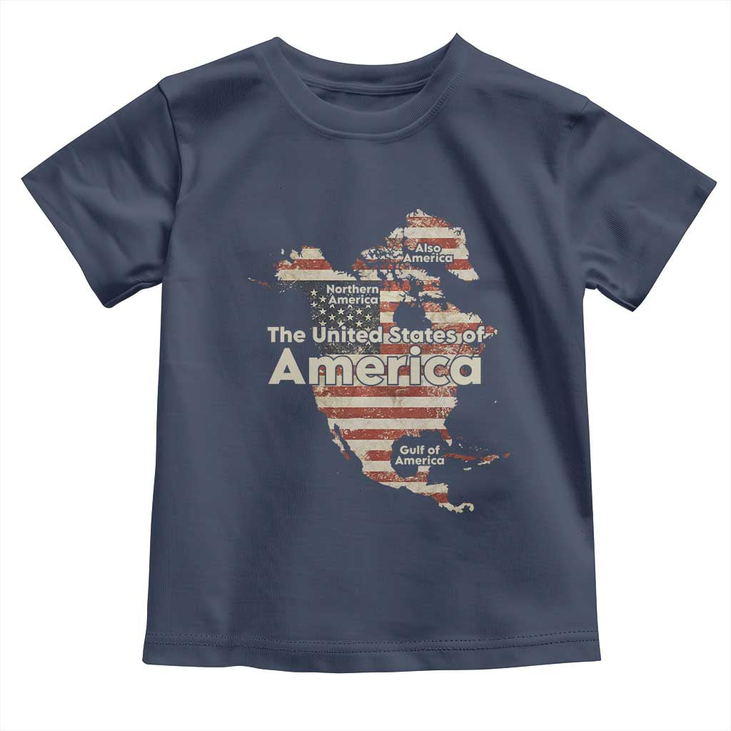 The New Trump Map Of USA Toddler T Shirt Canada Greenland Gulf Of Mexico TS09 Navy Print Your Wear