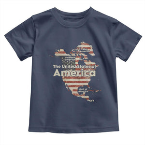 The New Trump Map Of USA Toddler T Shirt Canada Greenland Gulf Of Mexico TS09 Navy Print Your Wear