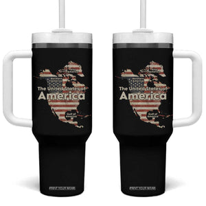 The New Trump Map Of USA Tumbler With Handle Canada Greenland Gulf Of Mexico TS09 One Size: 40 oz Black Print Your Wear