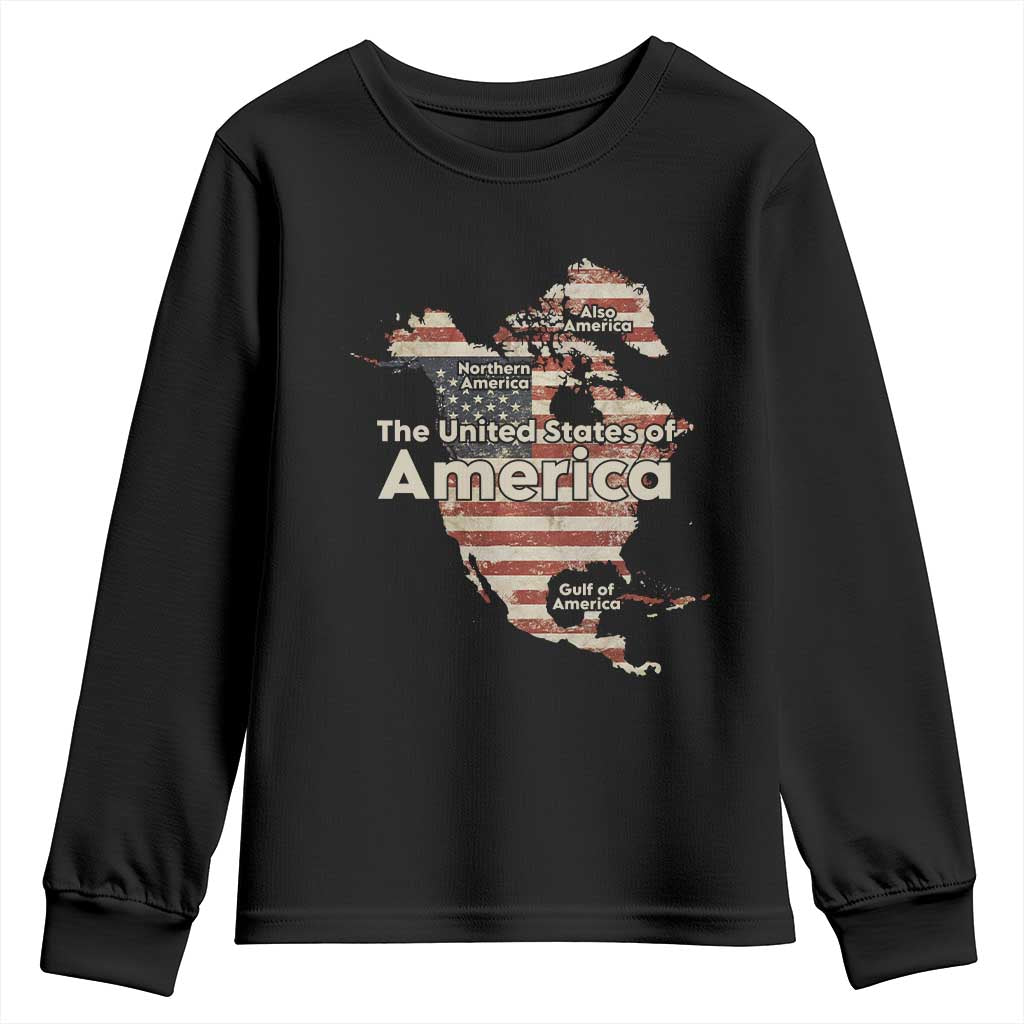 The New Trump Map Of USA Youth Sweatshirt Canada Greenland Gulf Of Mexico TS09 Black Print Your Wear