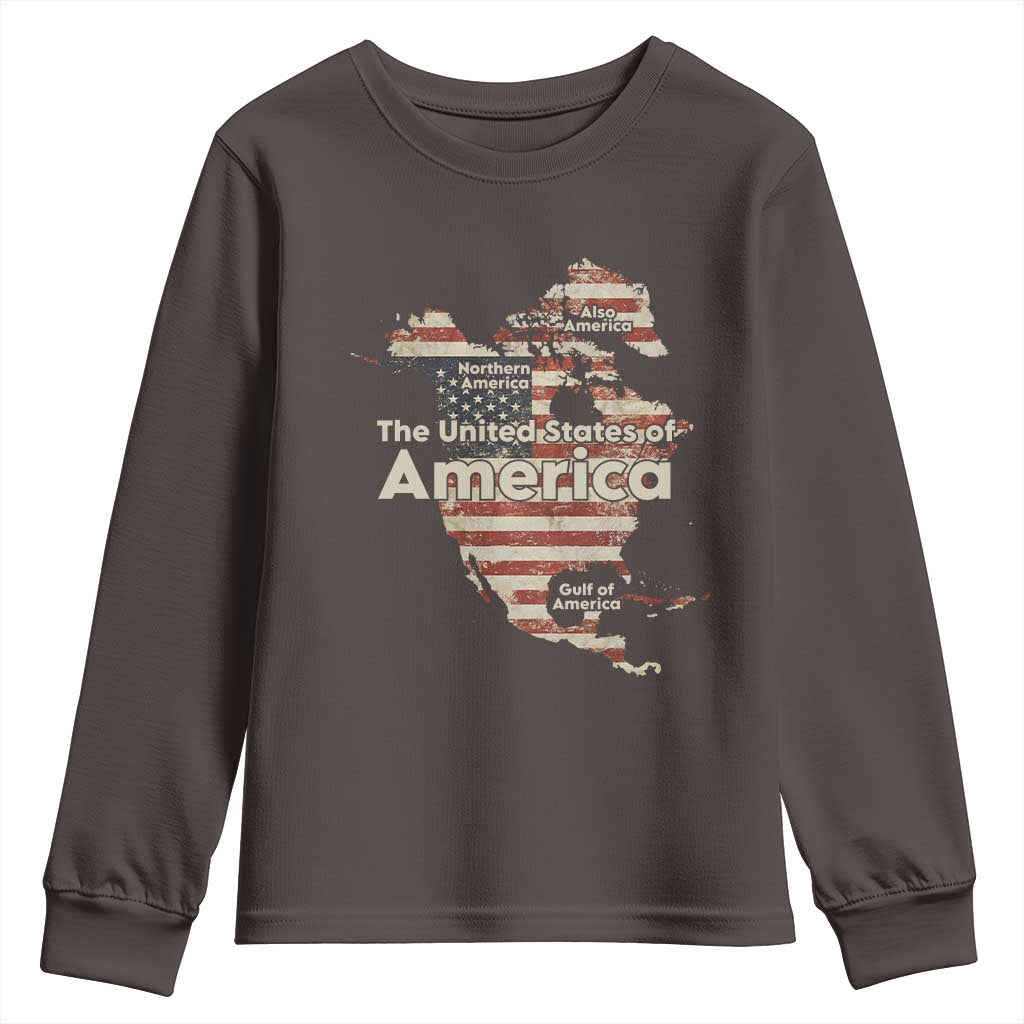The New Trump Map Of USA Youth Sweatshirt Canada Greenland Gulf Of Mexico TS09 Dark Chocolate Print Your Wear