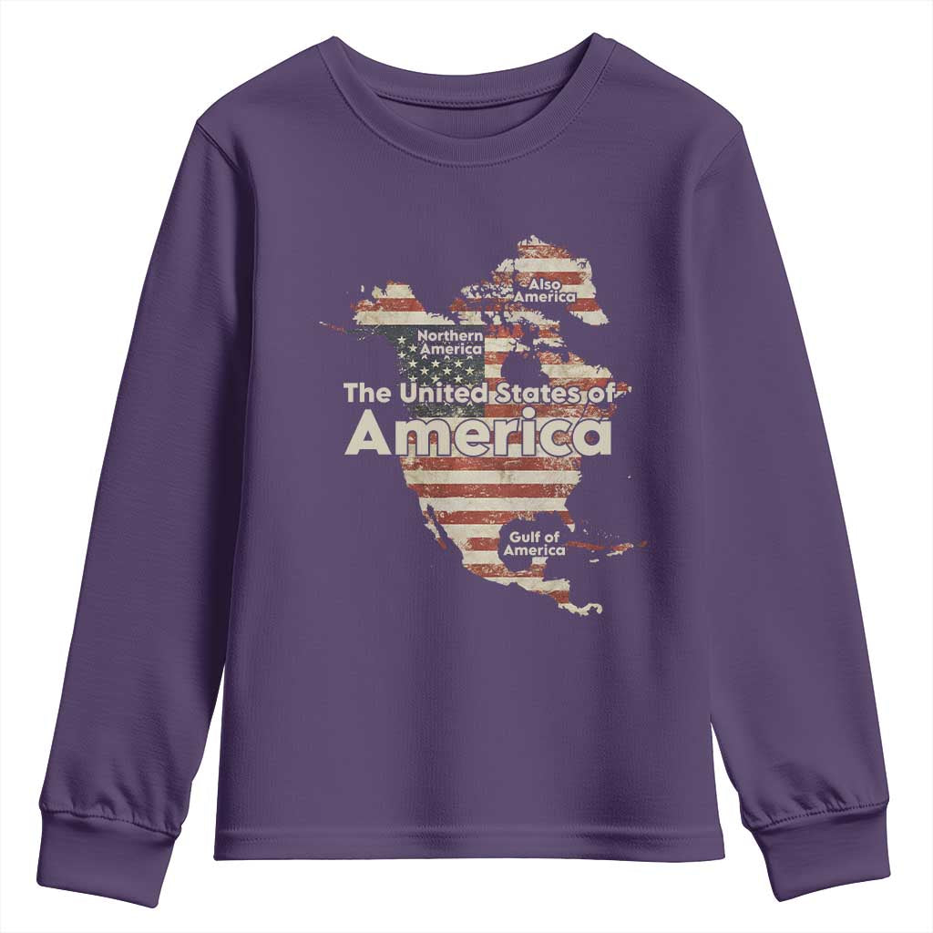 The New Trump Map Of USA Youth Sweatshirt Canada Greenland Gulf Of Mexico TS09 Purple Print Your Wear
