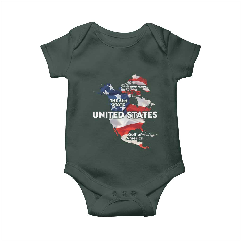 Funny Trump Map Of USA Baby Onesie Canada Greenland Gulf Of Mexico TS09 Print Your Wear