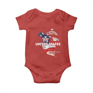 Funny Trump Map Of USA Baby Onesie Canada Greenland Gulf Of Mexico TS09 Red Print Your Wear