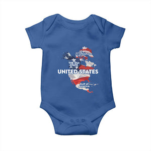 Funny Trump Map Of USA Baby Onesie Canada Greenland Gulf Of Mexico TS09 Royal Blue Print Your Wear