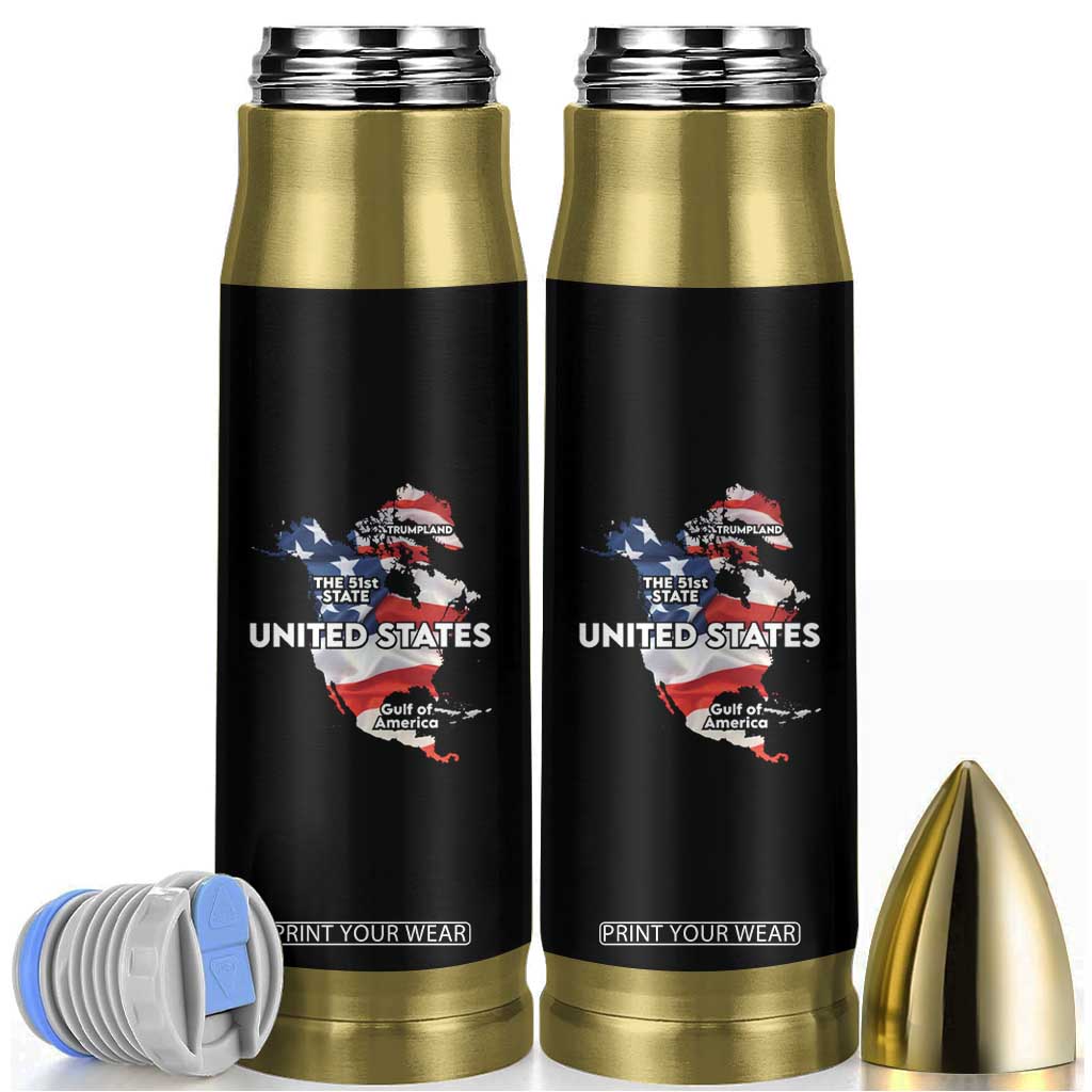 Funny Trump Map Of USA Bullet Tumbler Canada Greenland Gulf Of Mexico TS09 Black Print Your Wear