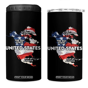 Funny Trump Map Of USA 4 in 1 Can Cooler Tumbler Canada Greenland Gulf Of Mexico TS09 One Size: 16 oz Black Print Your Wear