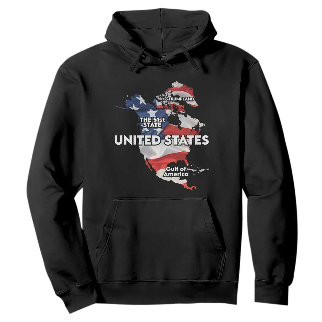 Funny Trump Map Of USA Hoodie Canada Greenland Gulf Of Mexico TS09 Black Print Your Wear