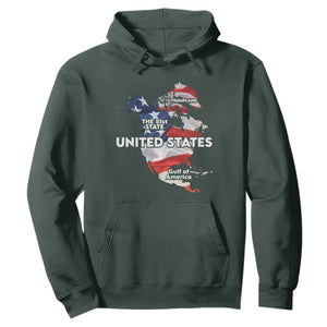 Funny Trump Map Of USA Hoodie Canada Greenland Gulf Of Mexico TS09 Dark Forest Green Print Your Wear