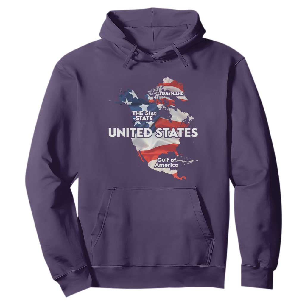 Funny Trump Map Of USA Hoodie Canada Greenland Gulf Of Mexico TS09 Purple Print Your Wear