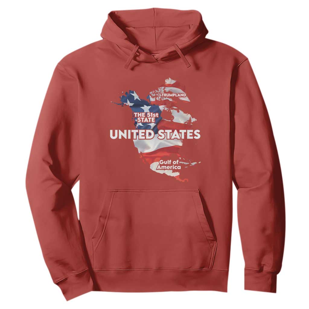 Funny Trump Map Of USA Hoodie Canada Greenland Gulf Of Mexico TS09 Red Print Your Wear