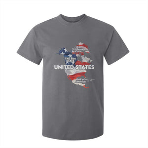 Funny Trump Map Of USA T Shirt For Kid Canada Greenland Gulf Of Mexico TS09 Charcoal Print Your Wear