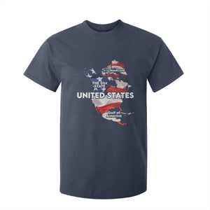 Funny Trump Map Of USA T Shirt For Kid Canada Greenland Gulf Of Mexico TS09 Navy Print Your Wear