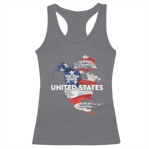 Funny Trump Map Of USA Racerback Tank Top Canada Greenland Gulf Of Mexico TS09 Charcoal Print Your Wear