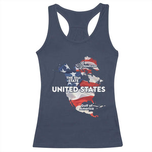 Funny Trump Map Of USA Racerback Tank Top Canada Greenland Gulf Of Mexico TS09 Navy Print Your Wear