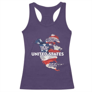Funny Trump Map Of USA Racerback Tank Top Canada Greenland Gulf Of Mexico TS09 Purple Print Your Wear