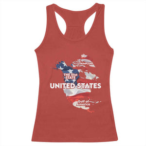 Funny Trump Map Of USA Racerback Tank Top Canada Greenland Gulf Of Mexico TS09 Red Print Your Wear