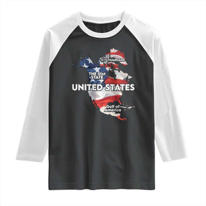 Funny Trump Map Of USA Raglan Shirt Canada Greenland Gulf Of Mexico TS09 Black White Print Your Wear