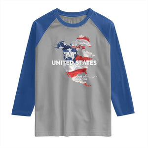 Funny Trump Map Of USA Raglan Shirt Canada Greenland Gulf Of Mexico TS09 Sport Gray Royal Print Your Wear