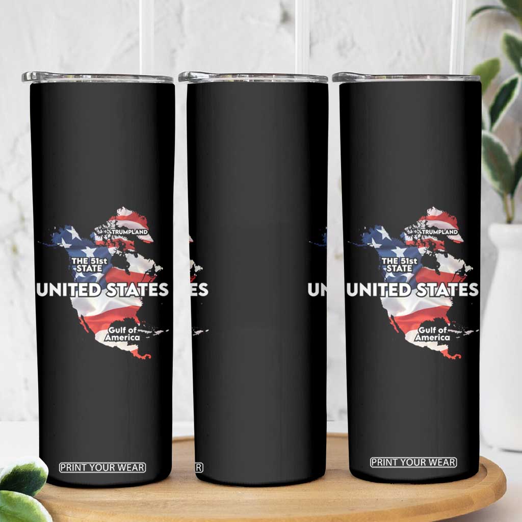 Funny Trump Map Of USA Skinny Tumbler Canada Greenland Gulf Of Mexico TS09 Print Your Wear