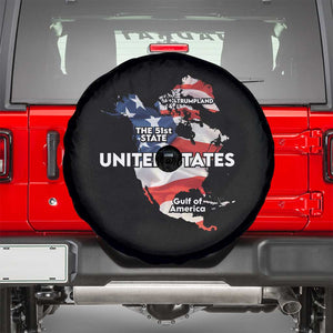 Funny Trump Map Of USA Spare Tire Cover Canada Greenland Gulf Of Mexico TS09 Black Print Your Wear