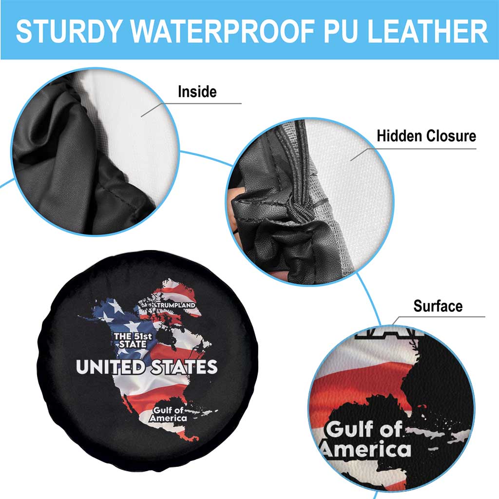 Funny Trump Map Of USA Spare Tire Cover Canada Greenland Gulf Of Mexico TS09 Print Your Wear