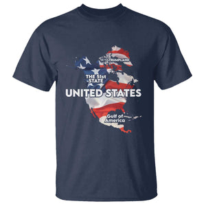 Funny Trump Map Of USA T Shirt Canada Greenland Gulf Of Mexico TS09 Navy Print Your Wear