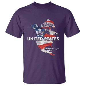 Funny Trump Map Of USA T Shirt Canada Greenland Gulf Of Mexico TS09 Purple Print Your Wear
