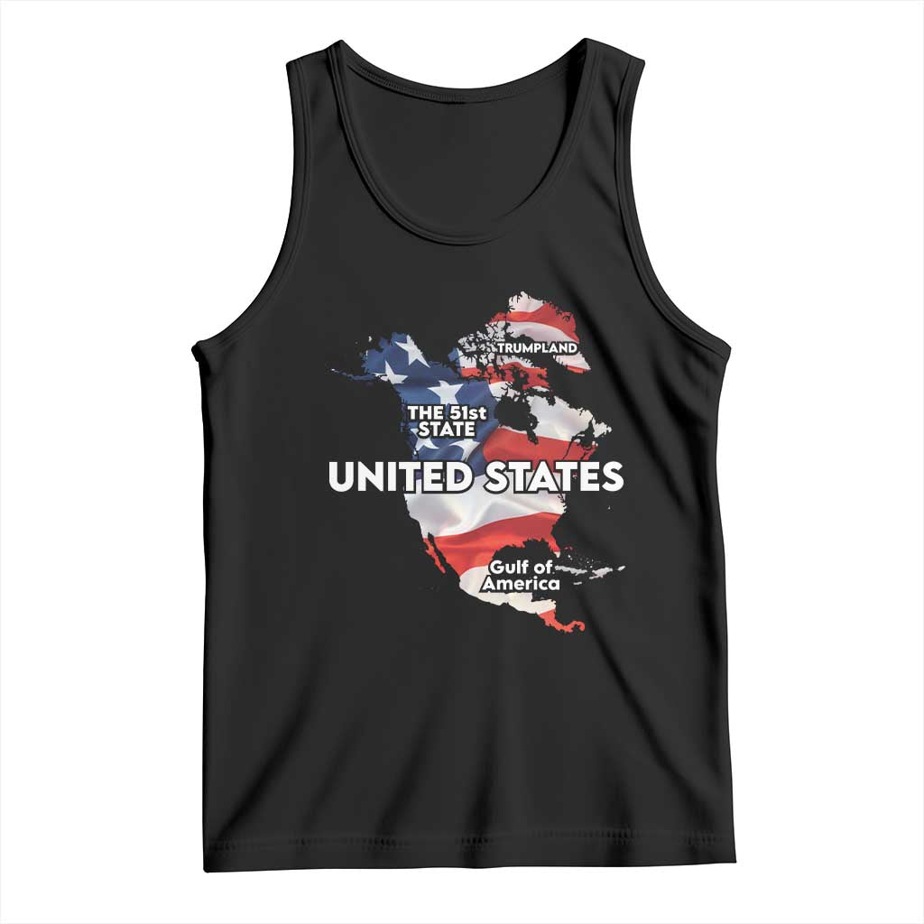 Funny Trump Map Of USA Tank Top Canada Greenland Gulf Of Mexico TS09 Black Print Your Wear