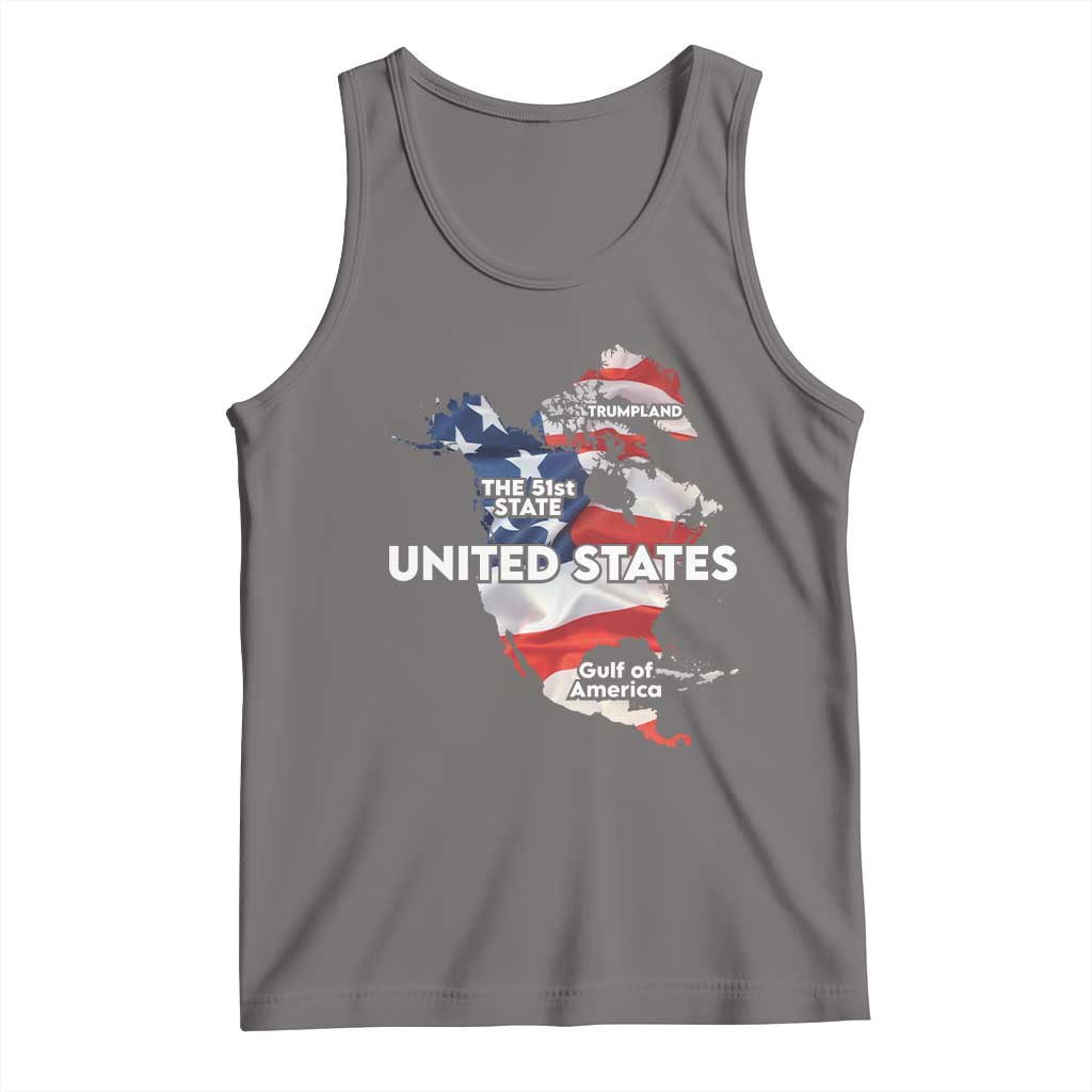 Funny Trump Map Of USA Tank Top Canada Greenland Gulf Of Mexico TS09 Deep Heather Print Your Wear