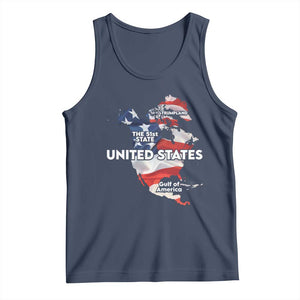 Funny Trump Map Of USA Tank Top Canada Greenland Gulf Of Mexico TS09 Navy Print Your Wear
