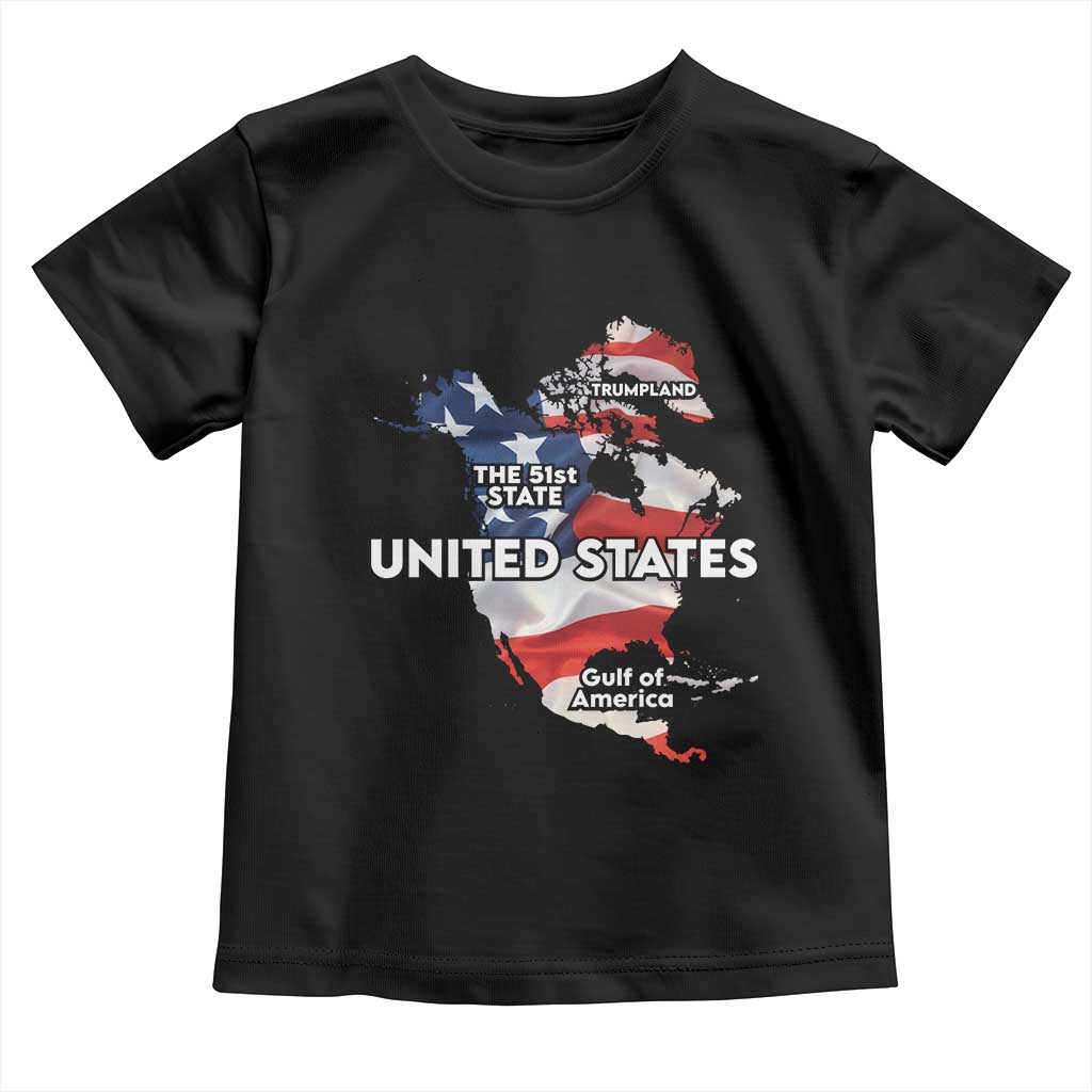 Funny Trump Map Of USA Toddler T Shirt Canada Greenland Gulf Of Mexico TS09 Black Print Your Wear